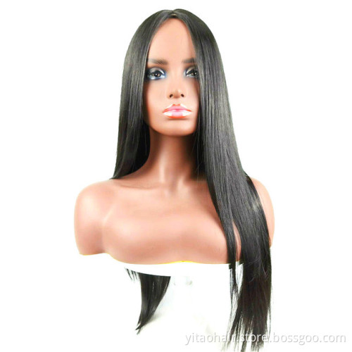 New Arrival wholesale price natural black Synthetic Hair lace Wigs With Colorful  Pre-Plucked Big Factory Stock
